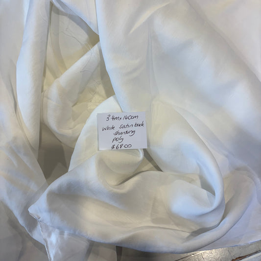 3.4m White Satin Back Shantung