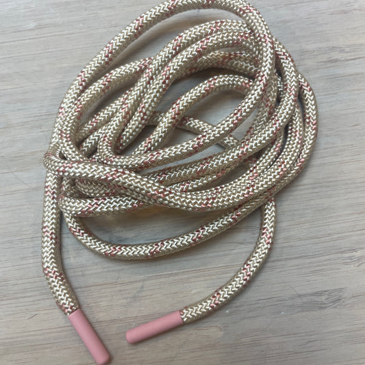 Natural pink stripe pink toggle toggled cord tie 170cm
