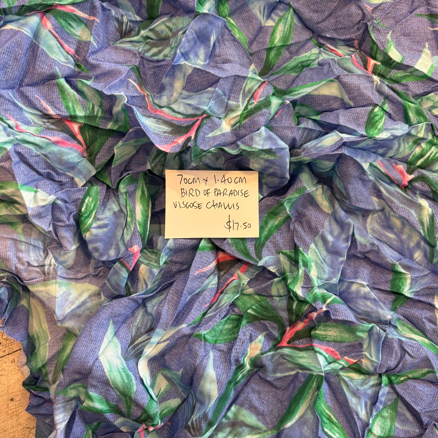 70cm Bird of Paradise Viscose Challis