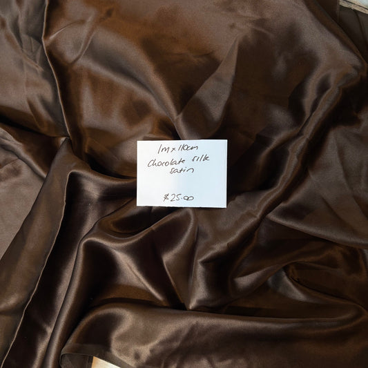 1m Chocolate Silk Satin
