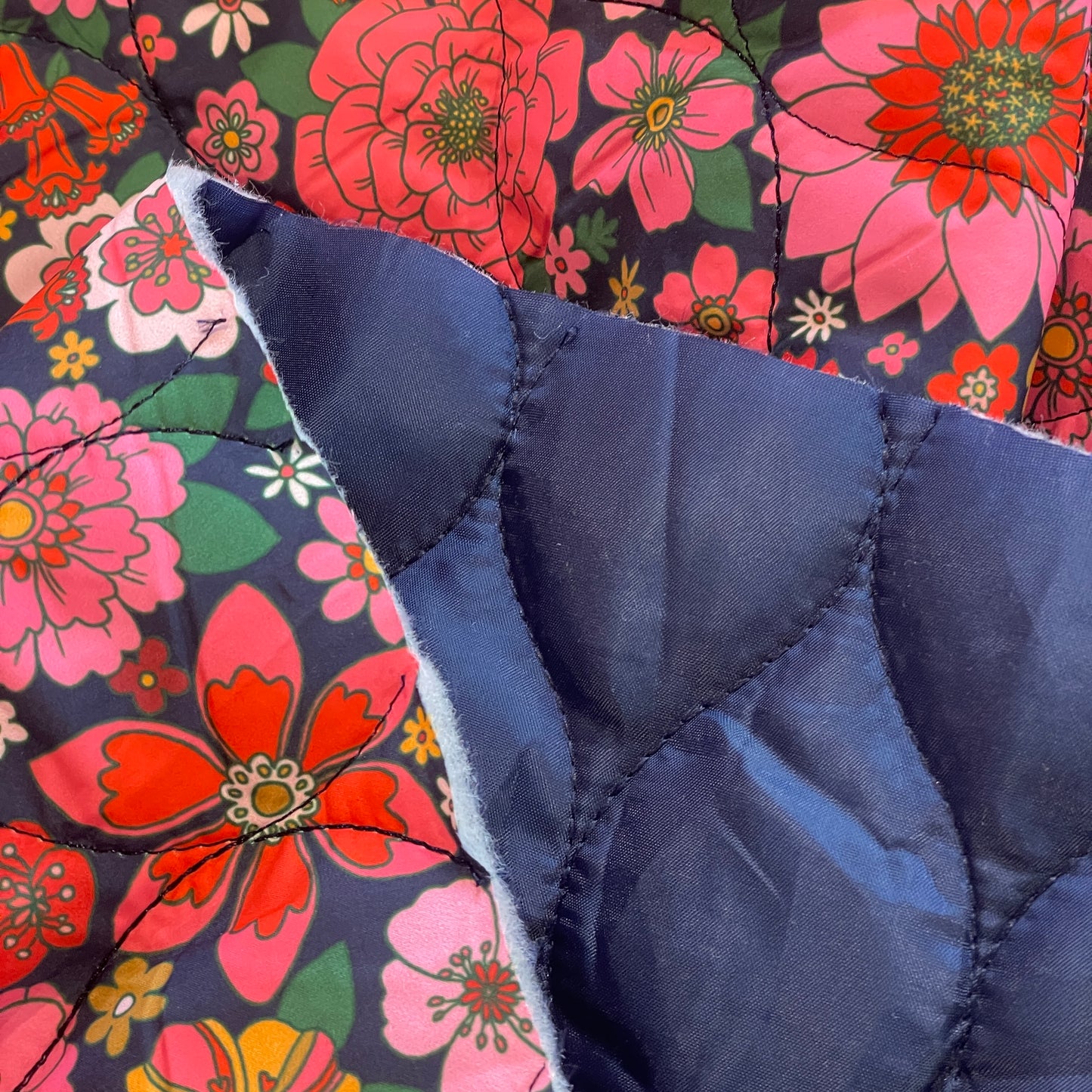 Maggie Quilted Puffer - Navy