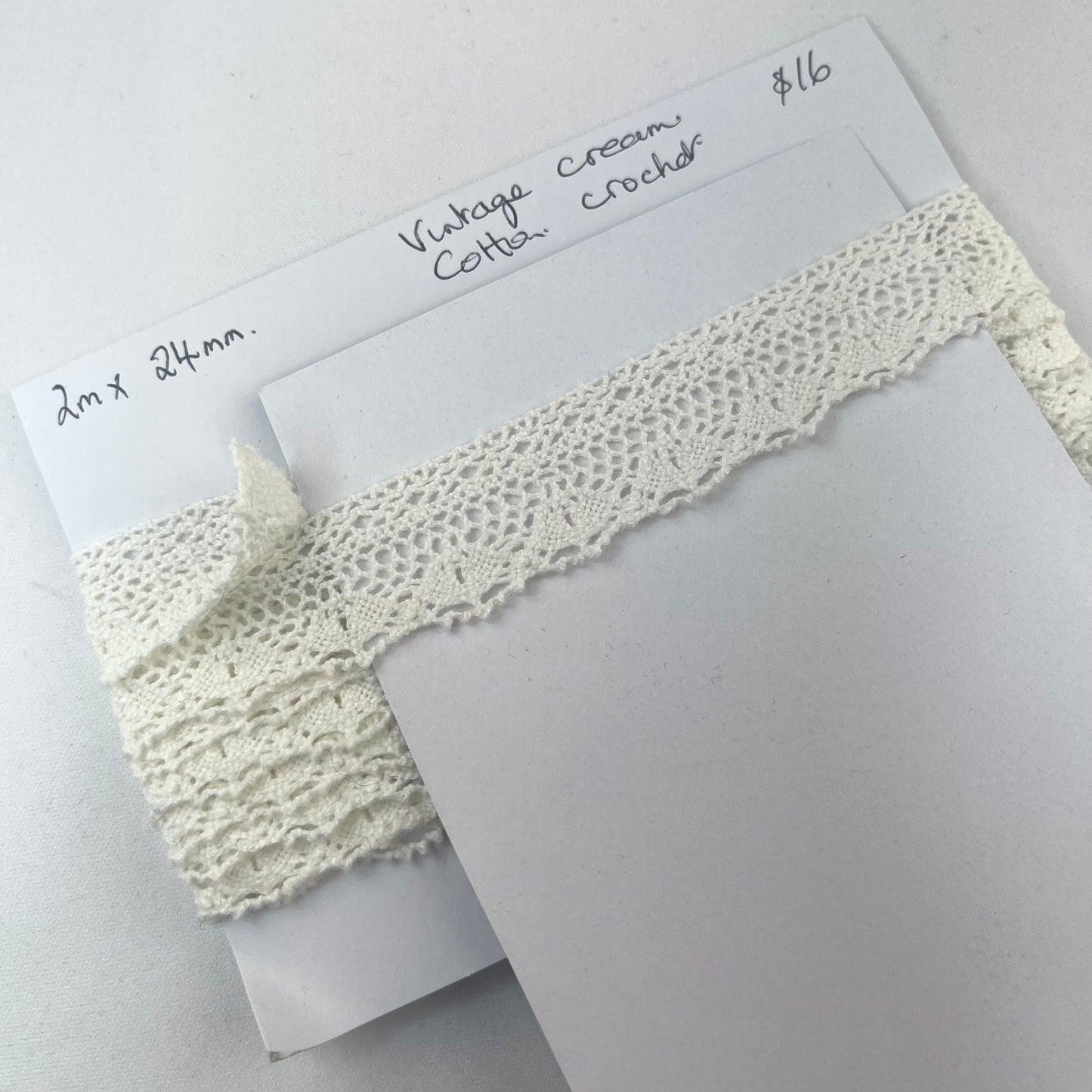 2mtrs Cream Cotton Crochet Lace