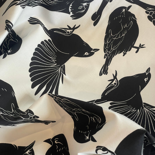 Black bird stretch Cotton
