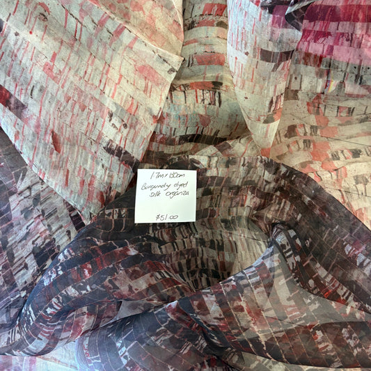 1.7m Burgundy Dyed Silk Organza