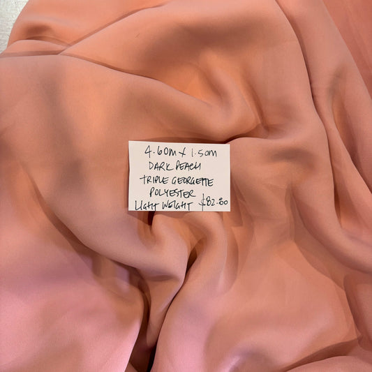 4.60m Dark Peach Triple Georgette