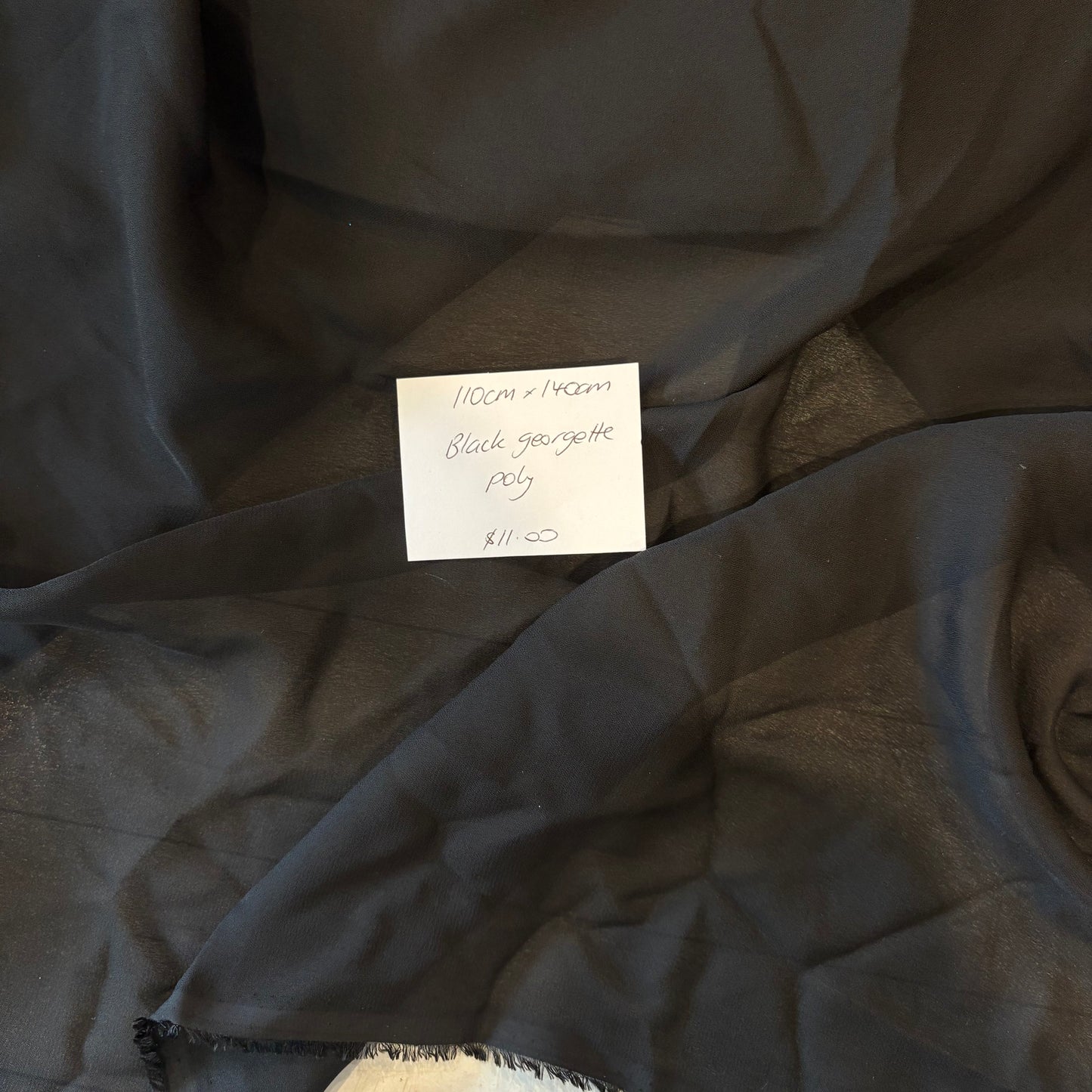 1.1m Black Georgette