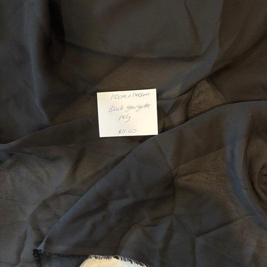 1.1m Black Georgette
