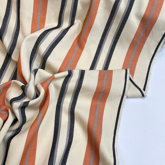 Notting Hill Stripe Viscose Cotton Twill