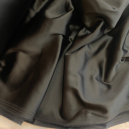 Black super stretch duchess satin