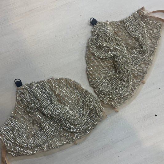 Diamanté encrusted bra cup piece