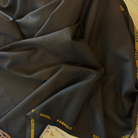 1.5m Black Superfine Wool Suiting