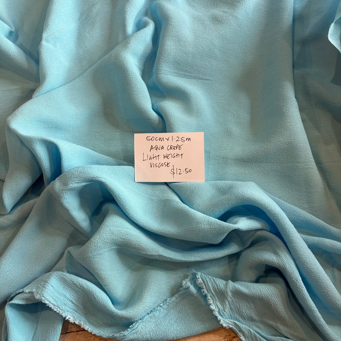 50cm Aqua Crepe Viscose