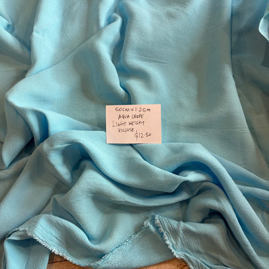 50cm Aqua Crepe Viscose
