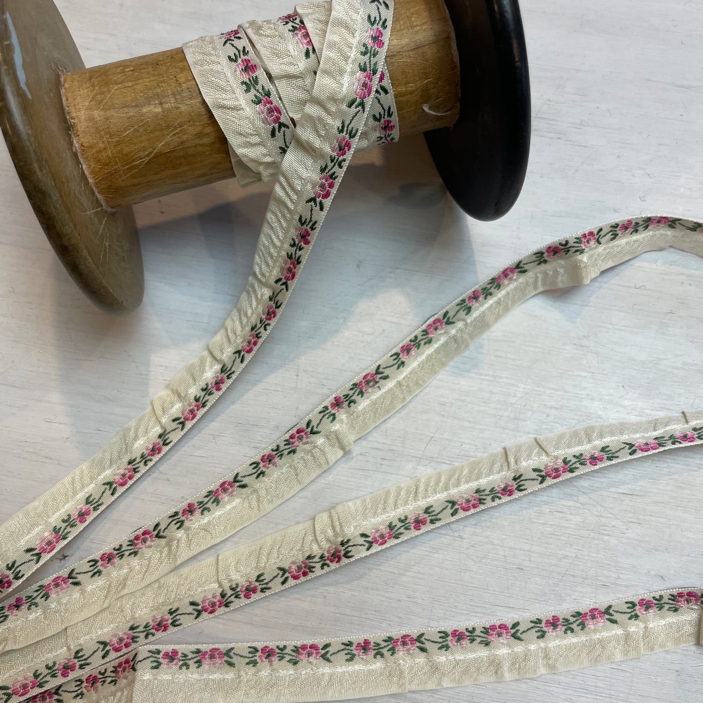 Violet French Embroidered Ribbon