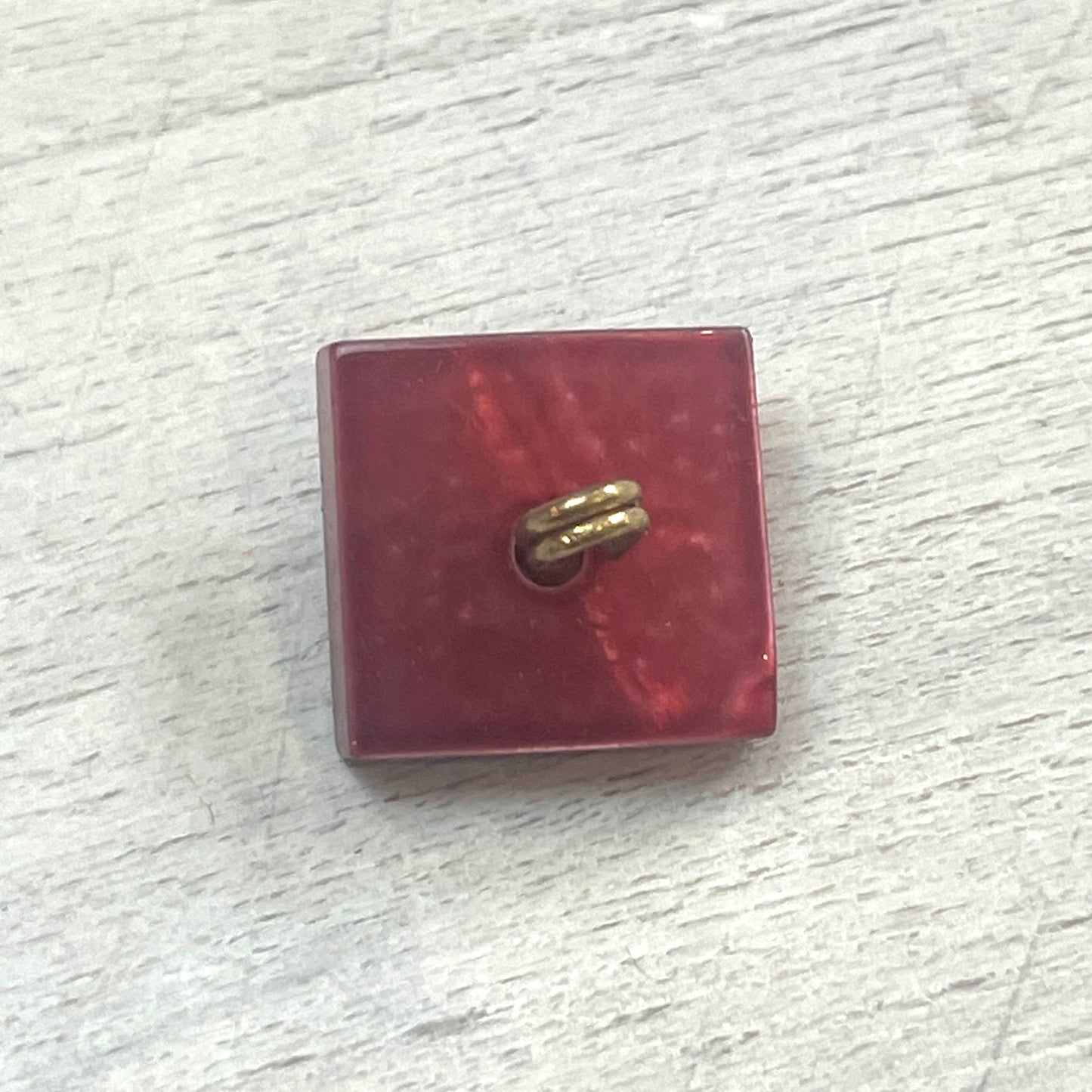 12mm Ruby glass square shank button