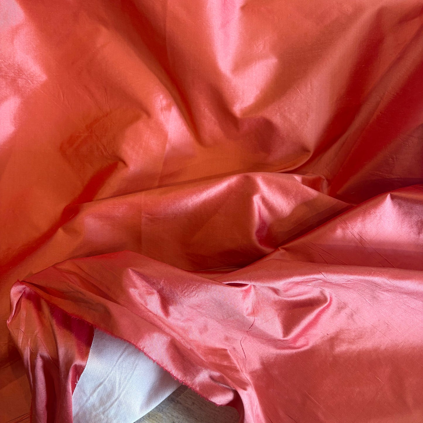 1.4m Coral Bonded Silk Dupion