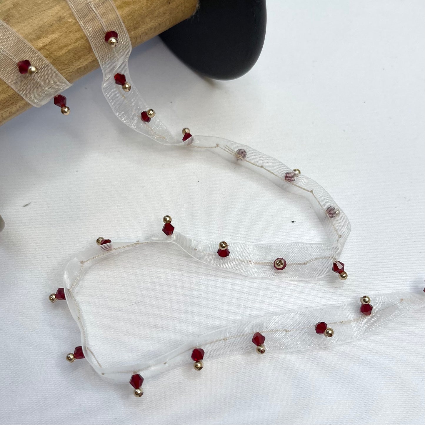 Ruby Glass Small Beaded Trims