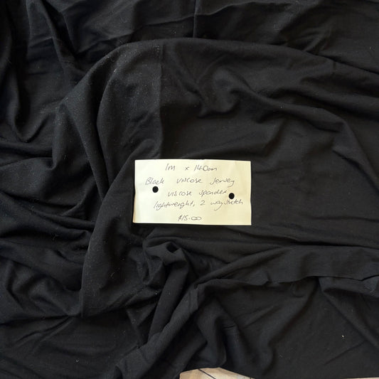 1m Black Viscose Jersey
