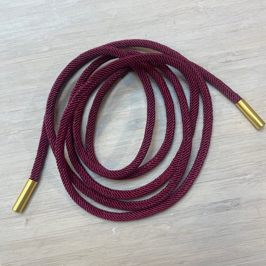 Burgundy toggled cord tie 150cm