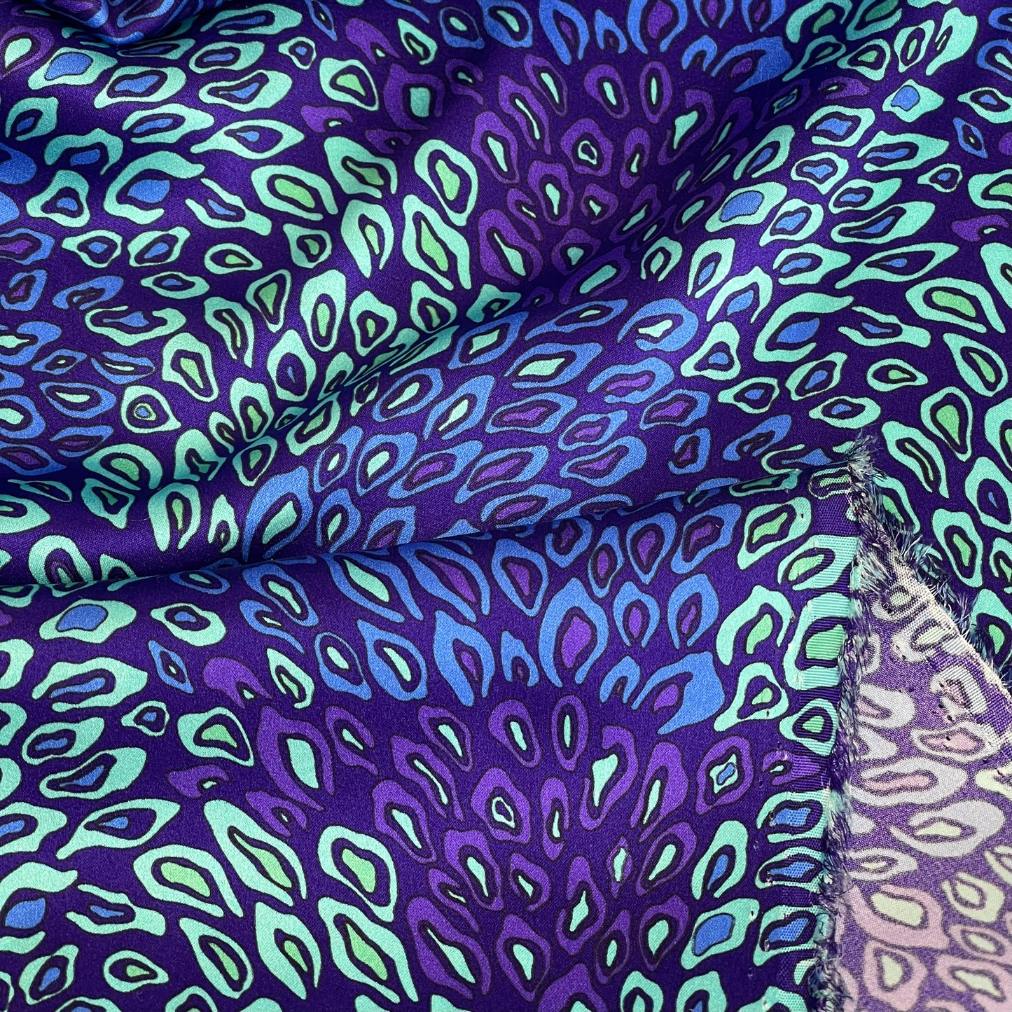 PIERRE CARDIN peacock parade silk satin