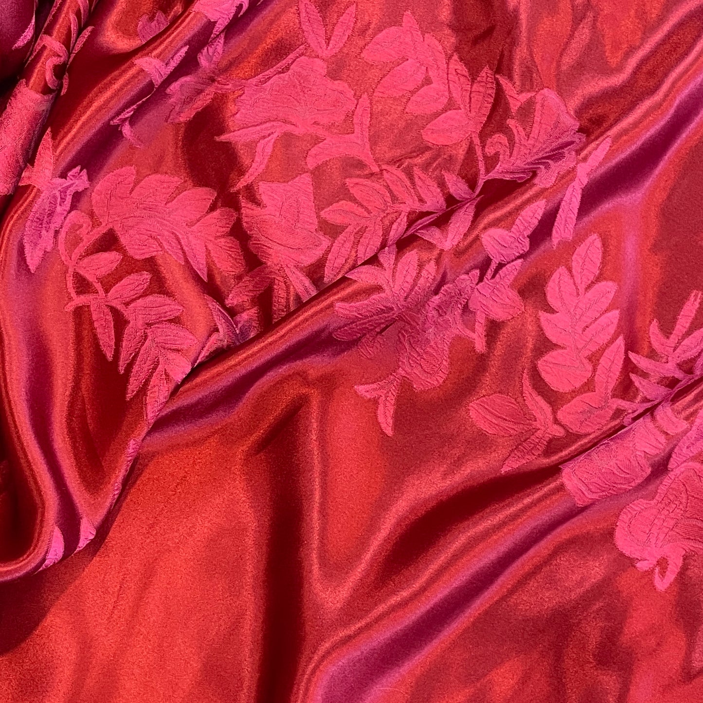 Ruby Fleur jacquard satin