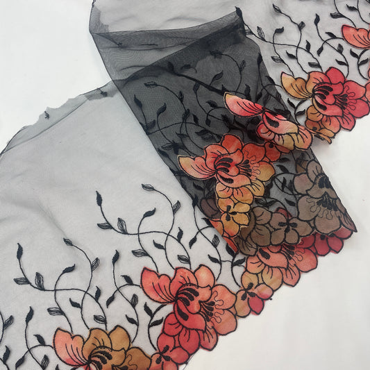 Sunset flowers Embroidered Lace