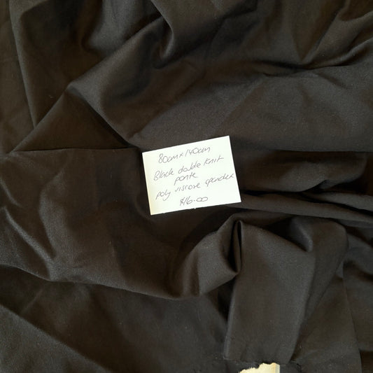 80cm Black double knit Ponte