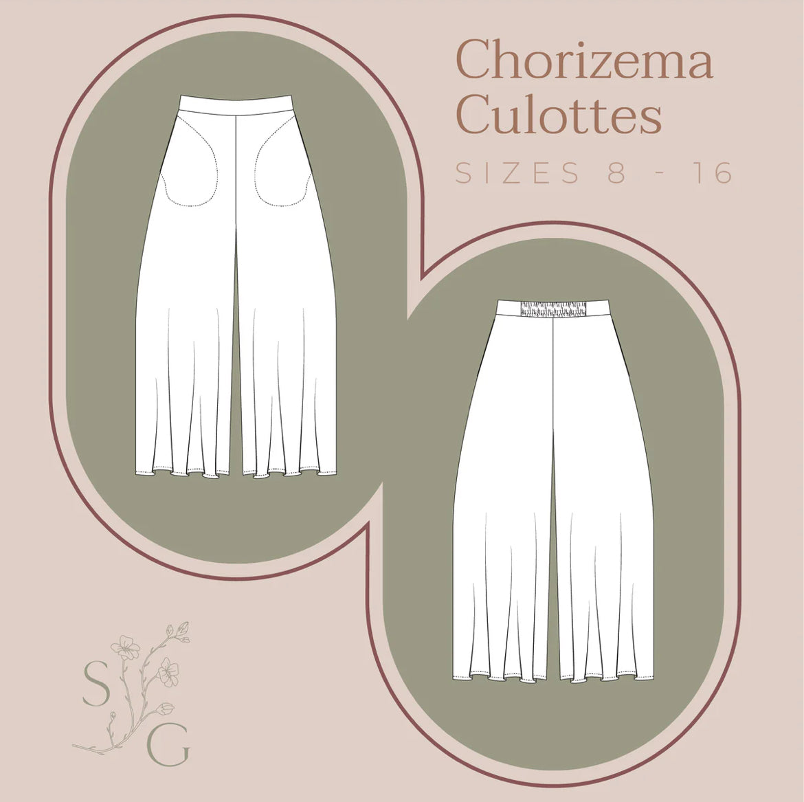 Stitched for good Chorizema culottes paper pattern