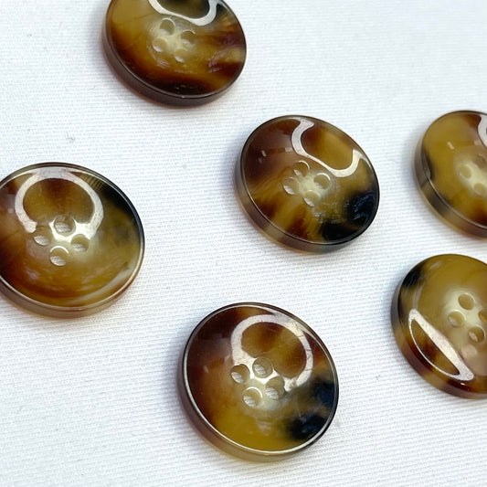 22mm Oxford 4 Hole Tortoiseshell Button