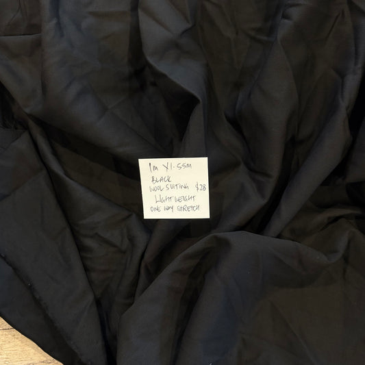 1m Black Wool Suiting