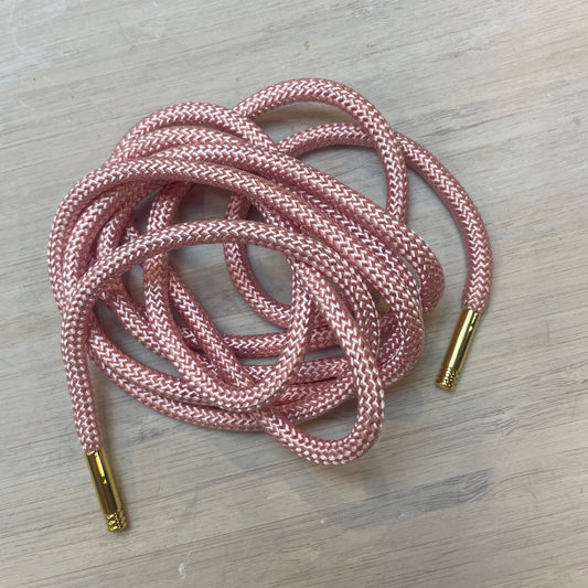 Rose pink toggled cord tie 170cm