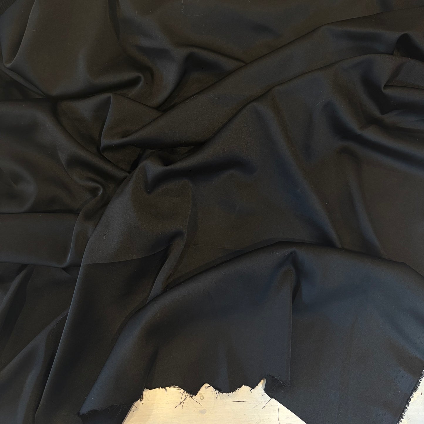 70cm Black Stretch Satin