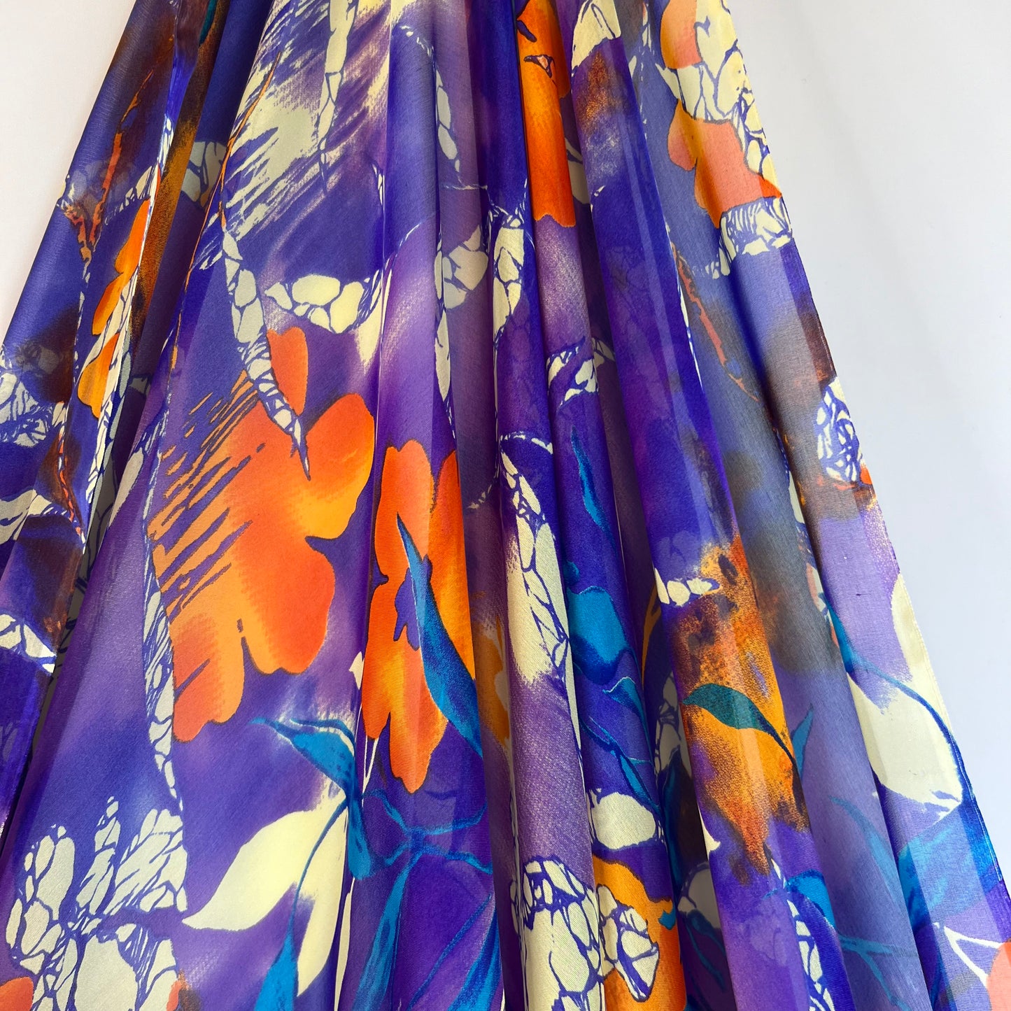 Marbled Flowers Silk Chiffon