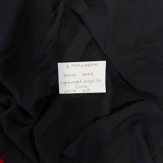 1.75m Jenna Black Crepe De Chine