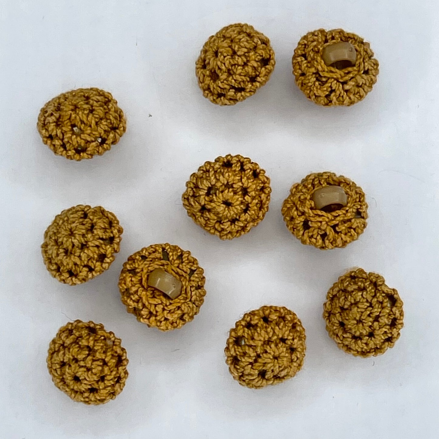 15mm Brown Sugar Cotton Crochet Cover Button