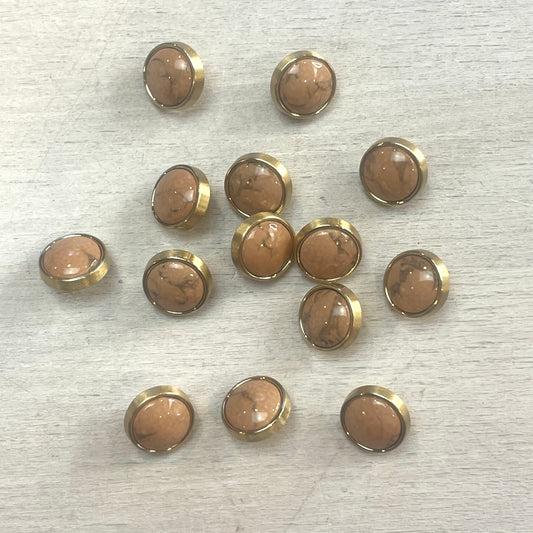 12mm tan marble dome shank button