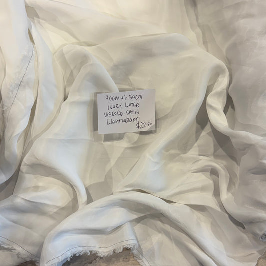 90cm Ivory Luxe Viscose Satin