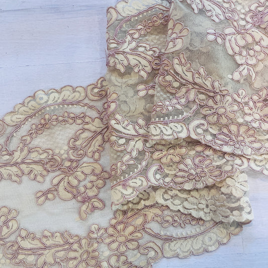 Antique garden Embroidered Lace