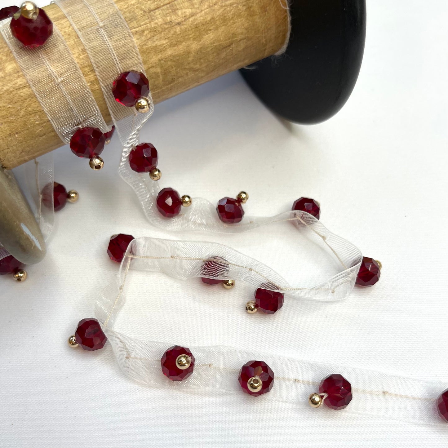 Ruby Large Glass Beaded Trim