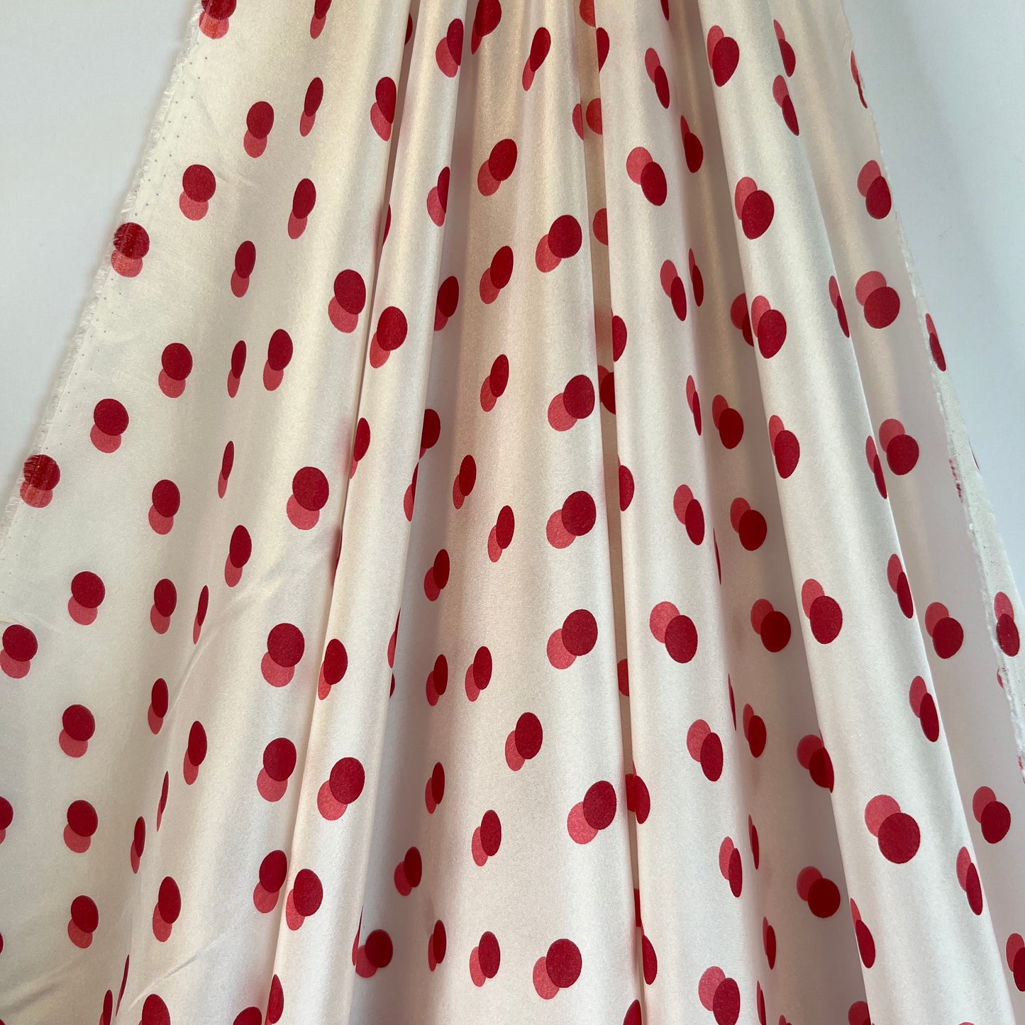 Raspberry Spots Silk Crepe de Chine