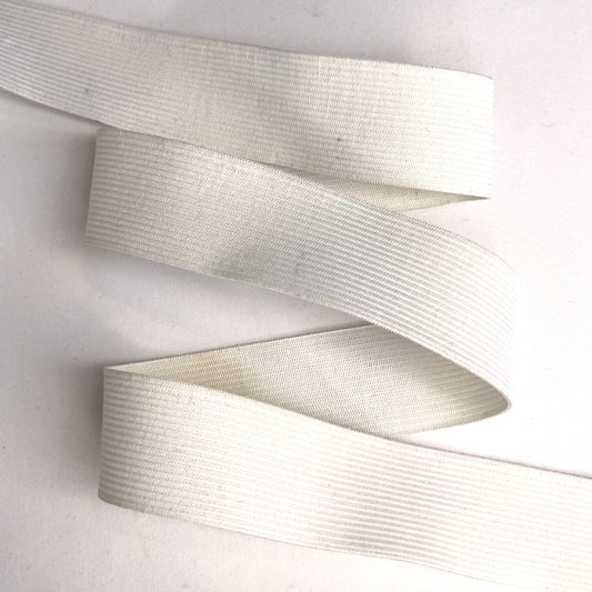 30mm White Soft Braided Elastic