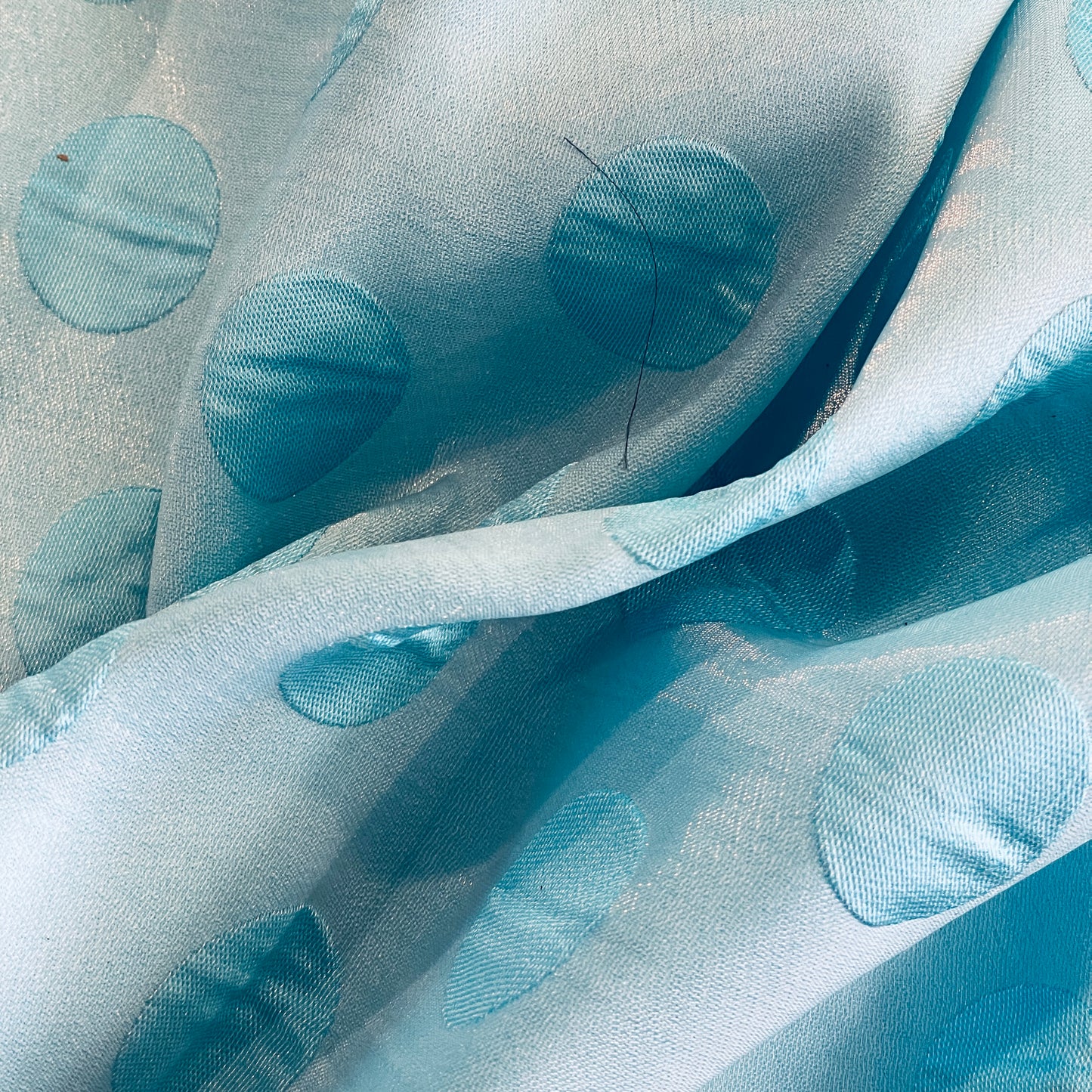 Aqua coin spot jacquard brocade