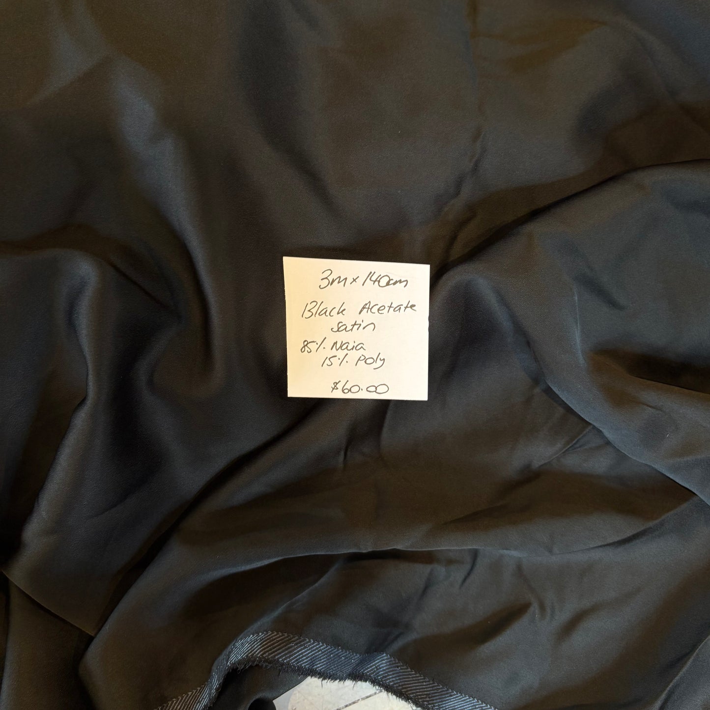 3m Black Acetate Satin