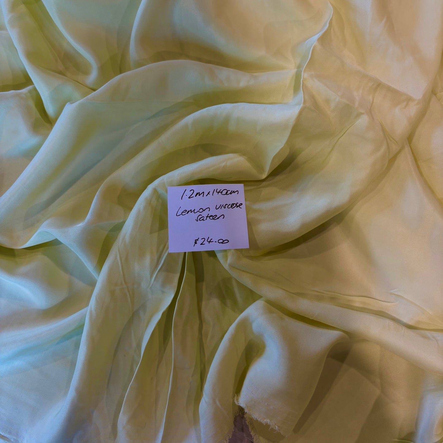 1.2m Lemon Viscose Sateen