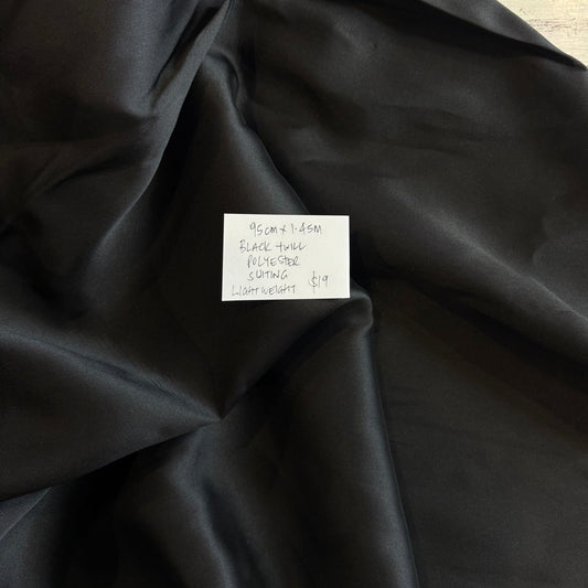 95cm Black Twill Suiting