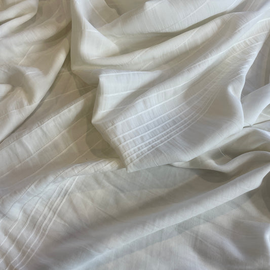 ivory soft drape self stripe viscose