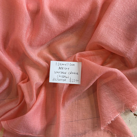 1.25m Apricot Vintage Crinkle Chiffon