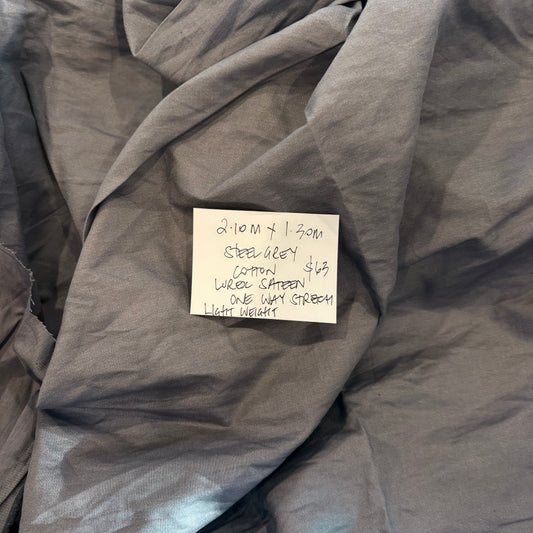 2.10m Steel Grey Cotton Lurex Sateen