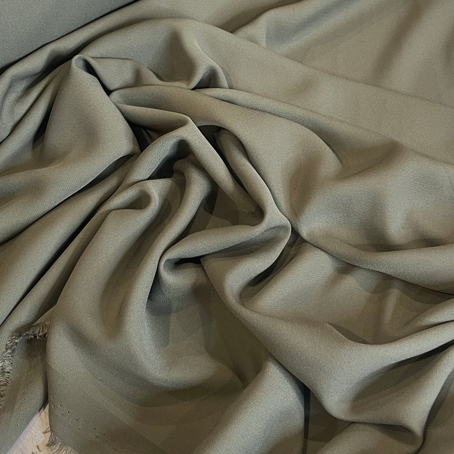 Khaki triple crepe georgette