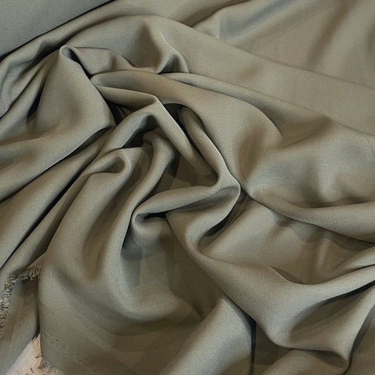 Khaki triple crepe georgette